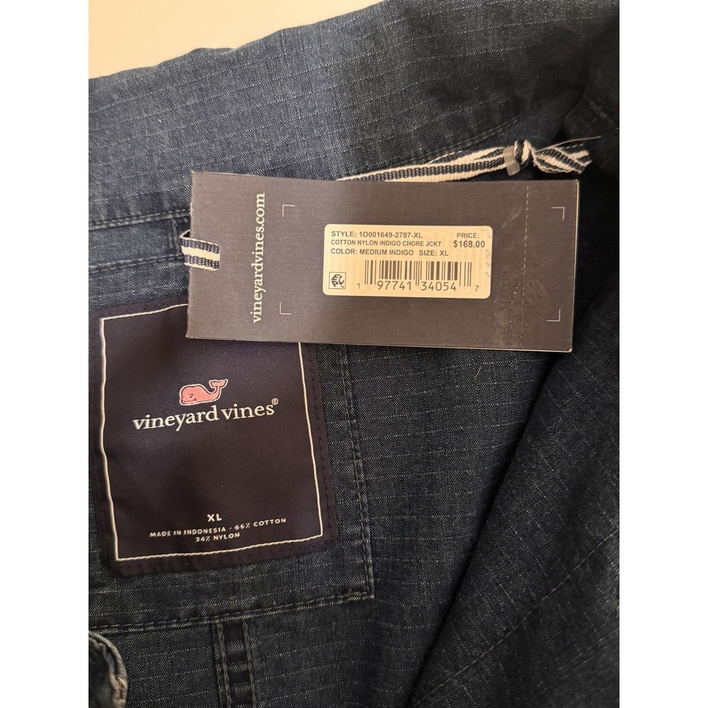 Vineyard Vines NWT Chore Jacket Men's XL Medium Blue Patch Pockets Buttons - Picture 4 of 8